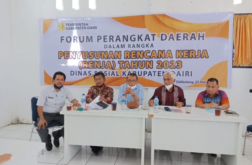Dinas Sosial Kabupaten Dairi Laksanakan Forum OPD Renja Tahun 2023